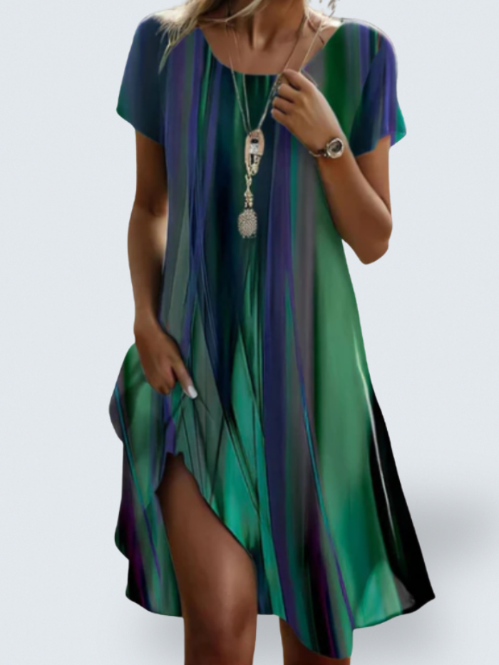Leilani - loose boho dress with colour gradient — view 1