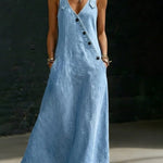 Lena - long denim button up dress — view 2