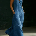 Lena - long denim button up dress — view 4