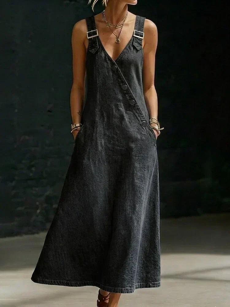 Lena - long denim button up dress — view 7