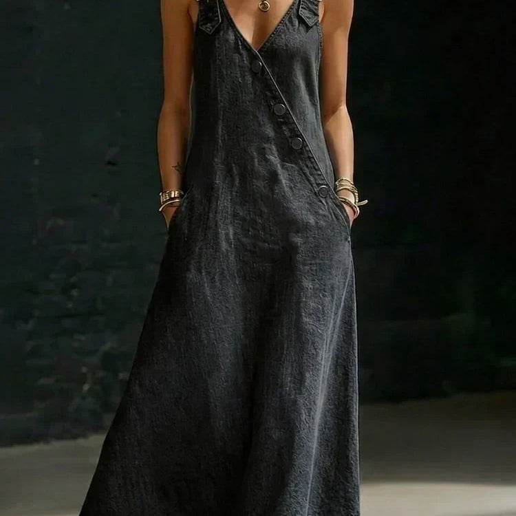 Lena - long denim button up dress — view 7