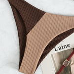 Leslie - Ribbed two-tone high-waisted bikini — view 11