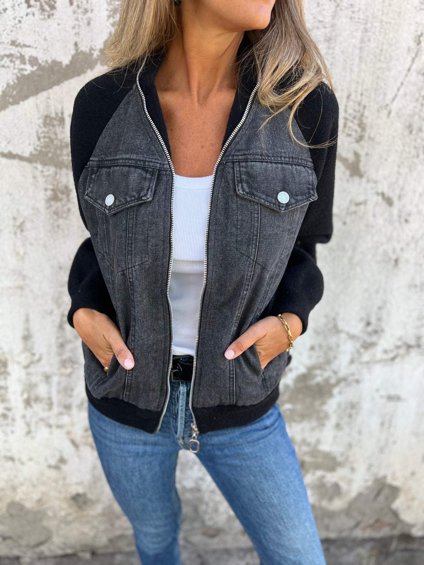 Leslie - Denim Hooded Jacket — view 4