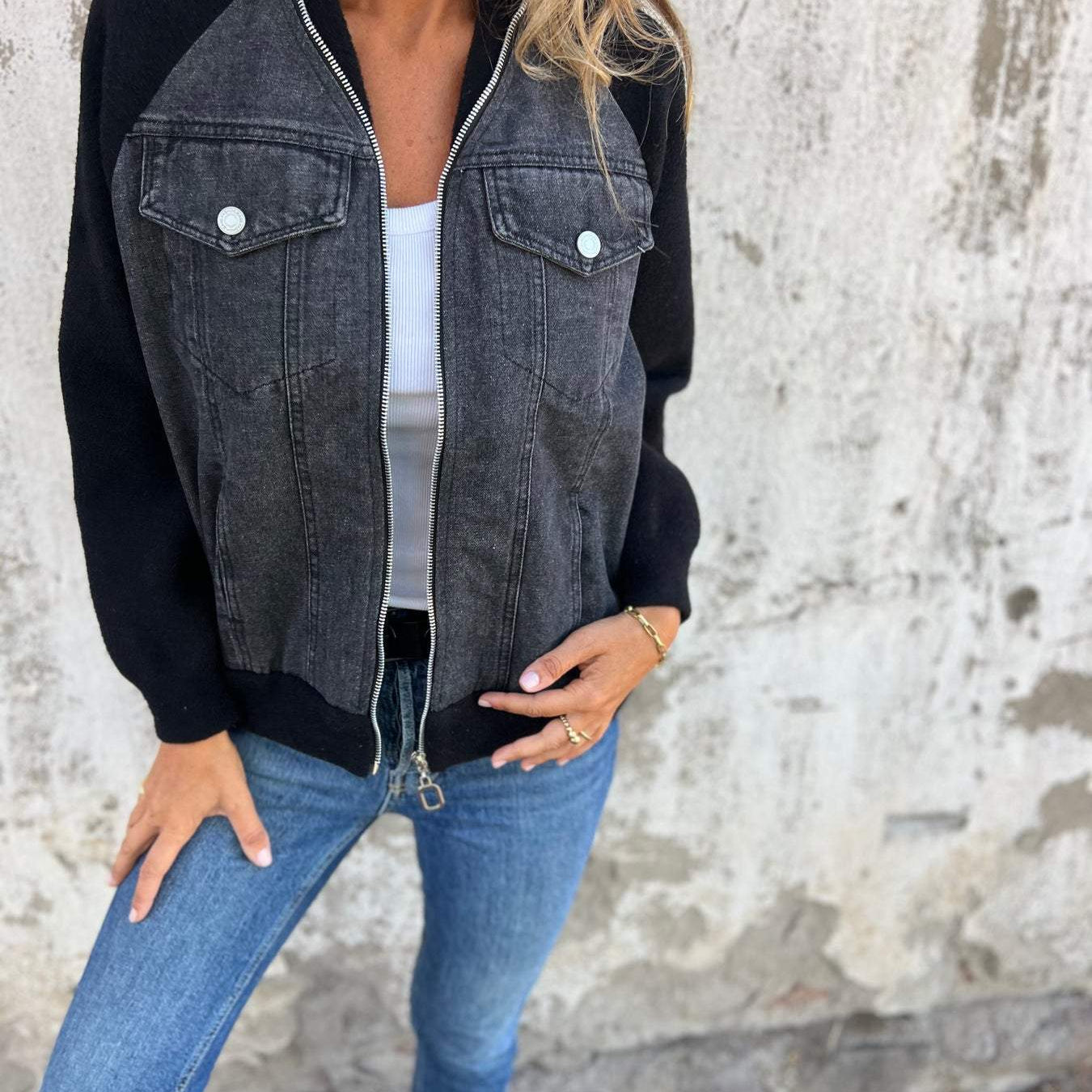 Leslie - Denim Hooded Jacket — view 5