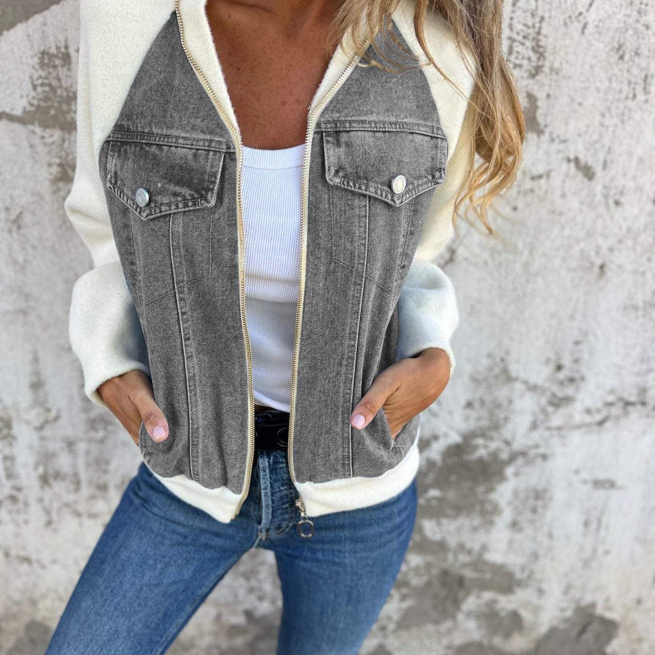 Leslie - Denim Hooded Jacket — view 7