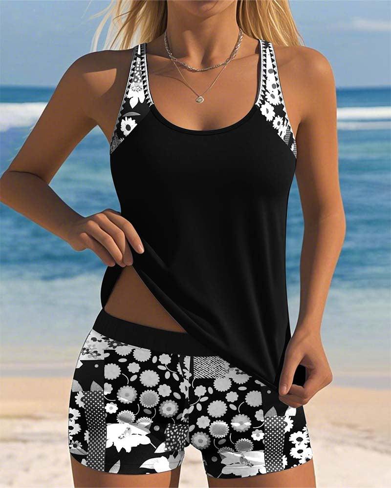 Leslie - swimsuit with top pattern boxer set — view 3