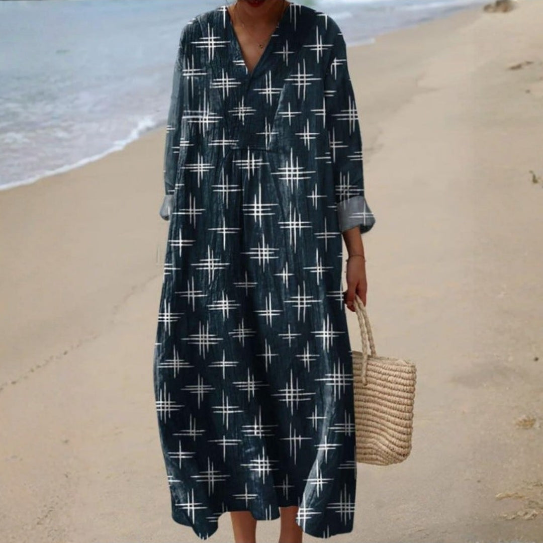 Lillian - bohemian dress with star print — view 1