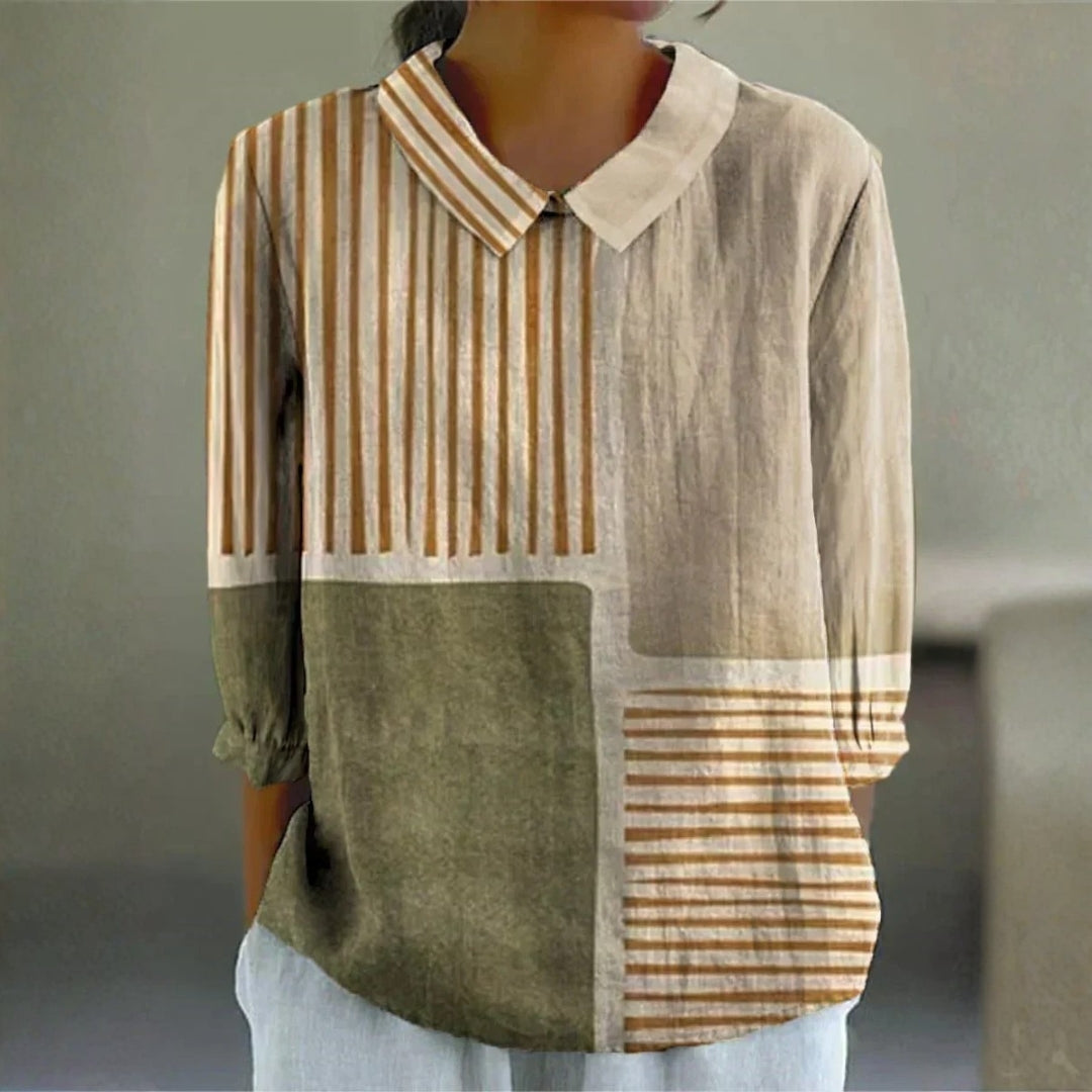Lily - striped patchwork blouse — view 1