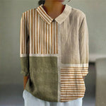 Lily - striped patchwork blouse — view 1
