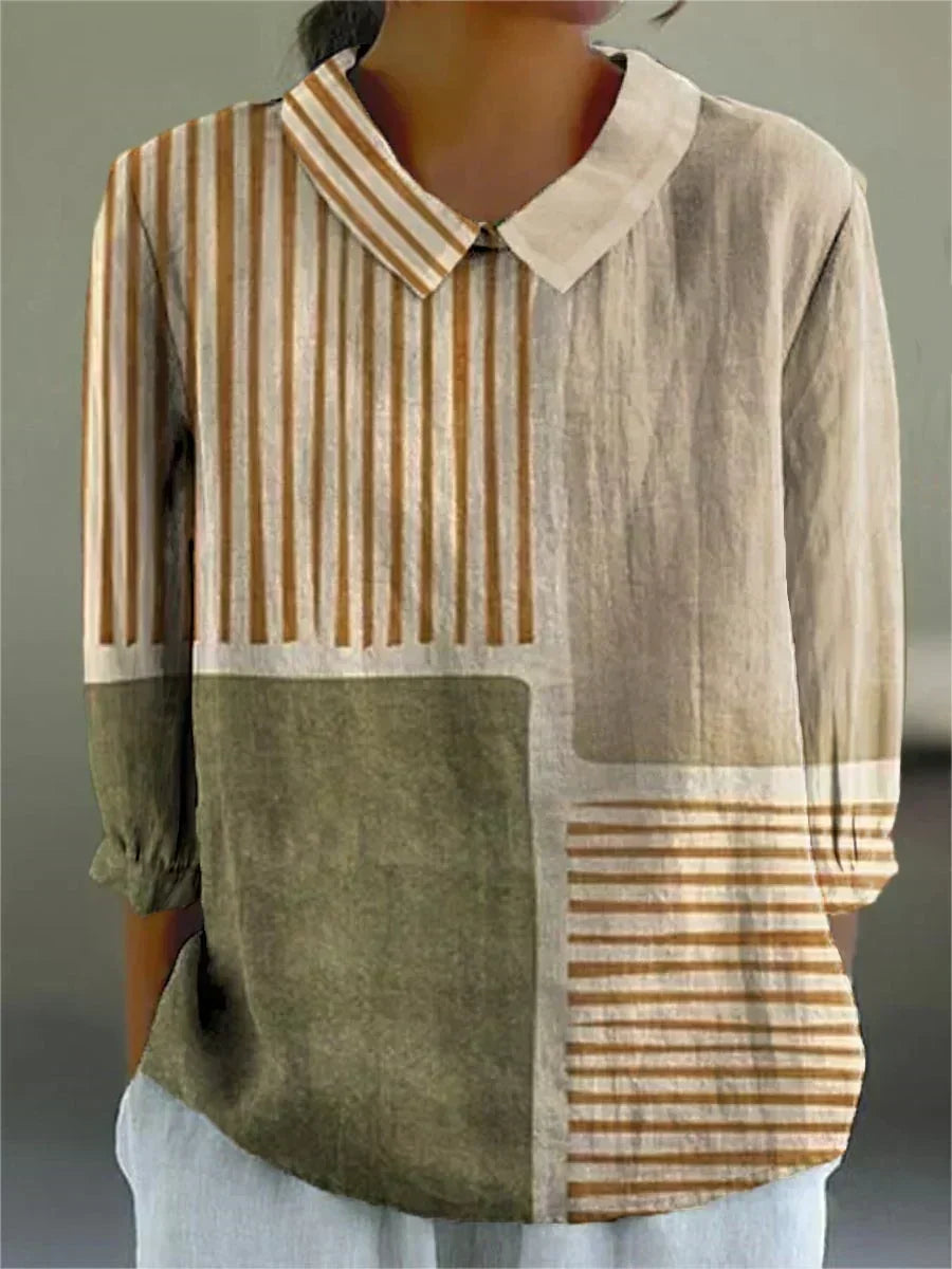 Lily - striped patchwork blouse — view 2