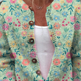 Lily - women's retro floral cardigan — view 2