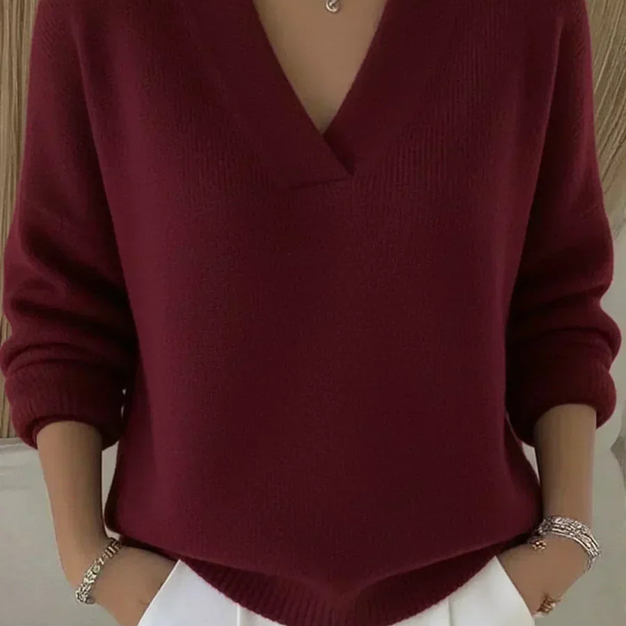Linda - Loose V-Neck Sweater — view 1