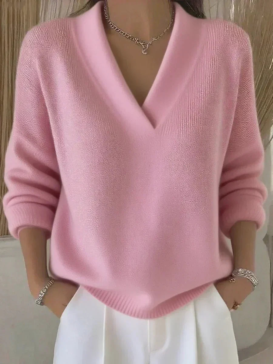 Linda - Loose V-Neck Sweater — view 2