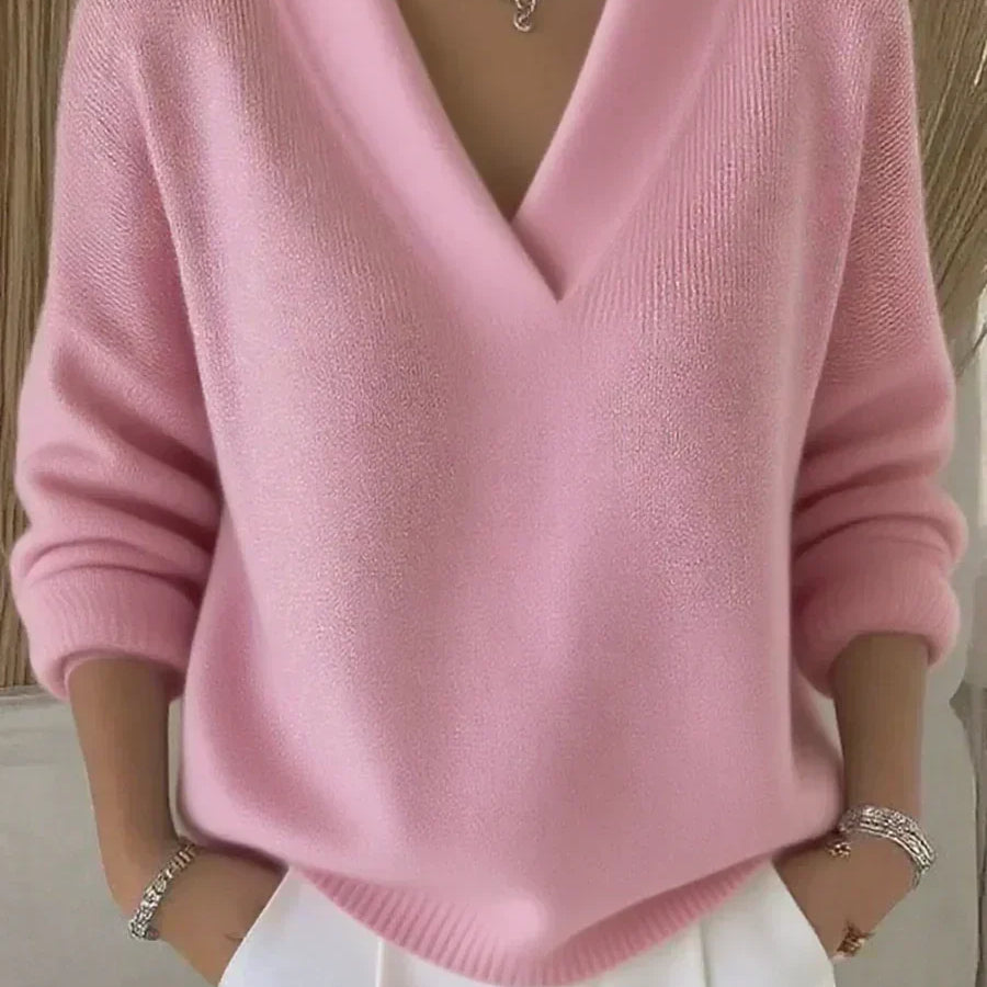 Linda - Loose V-Neck Sweater — view 2