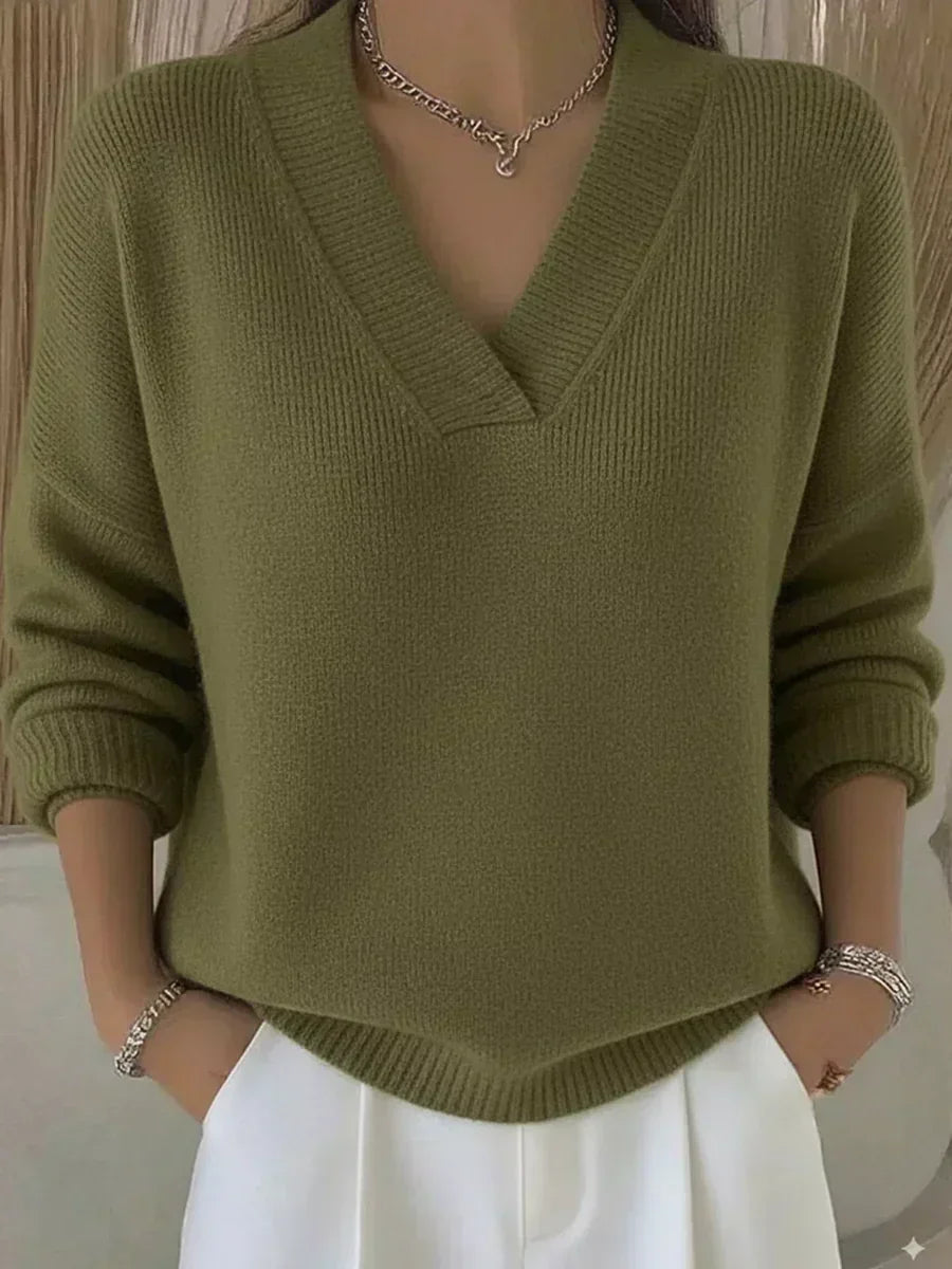 Linda - Loose V-Neck Sweater — view 3