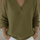 Linda - Loose V-Neck Sweater — view 3