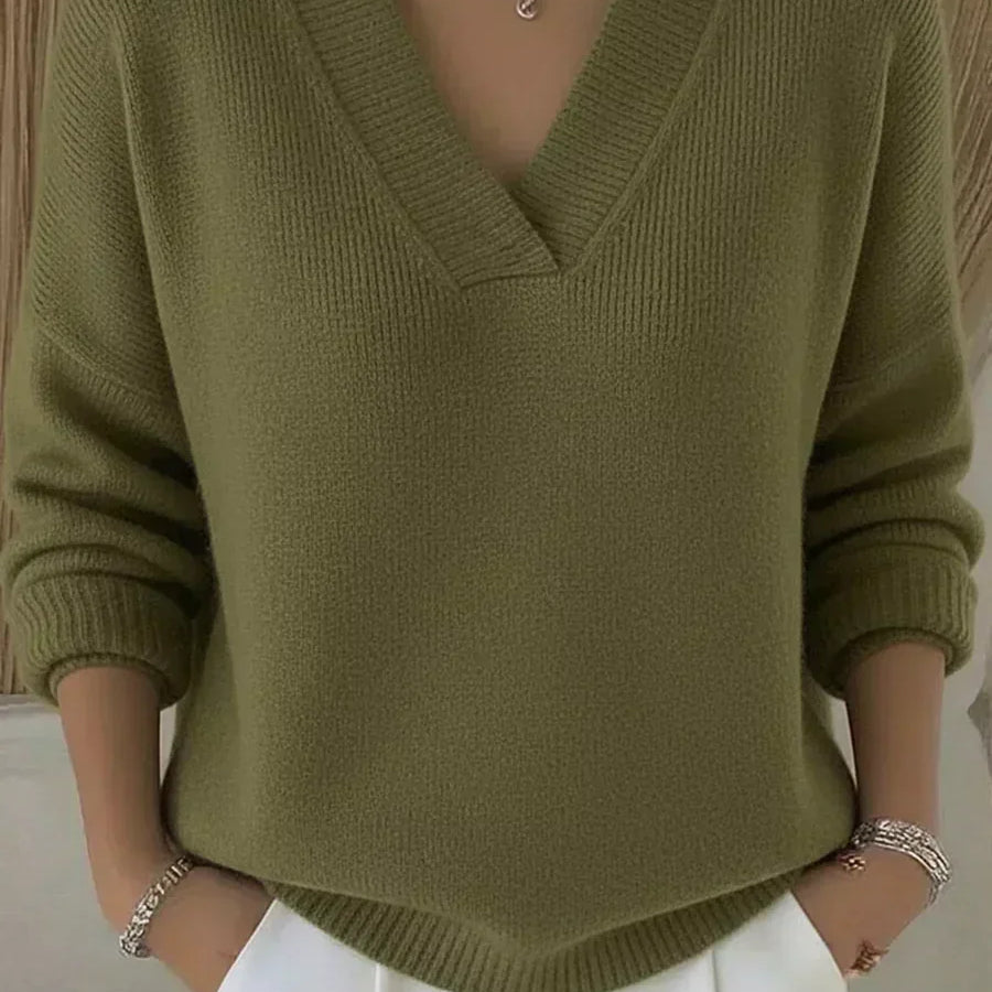 Linda - Loose V-Neck Sweater — view 3