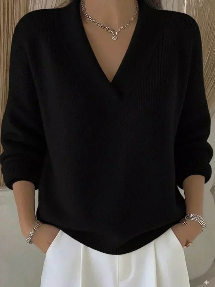 Linda - Loose V-Neck Sweater — view 4