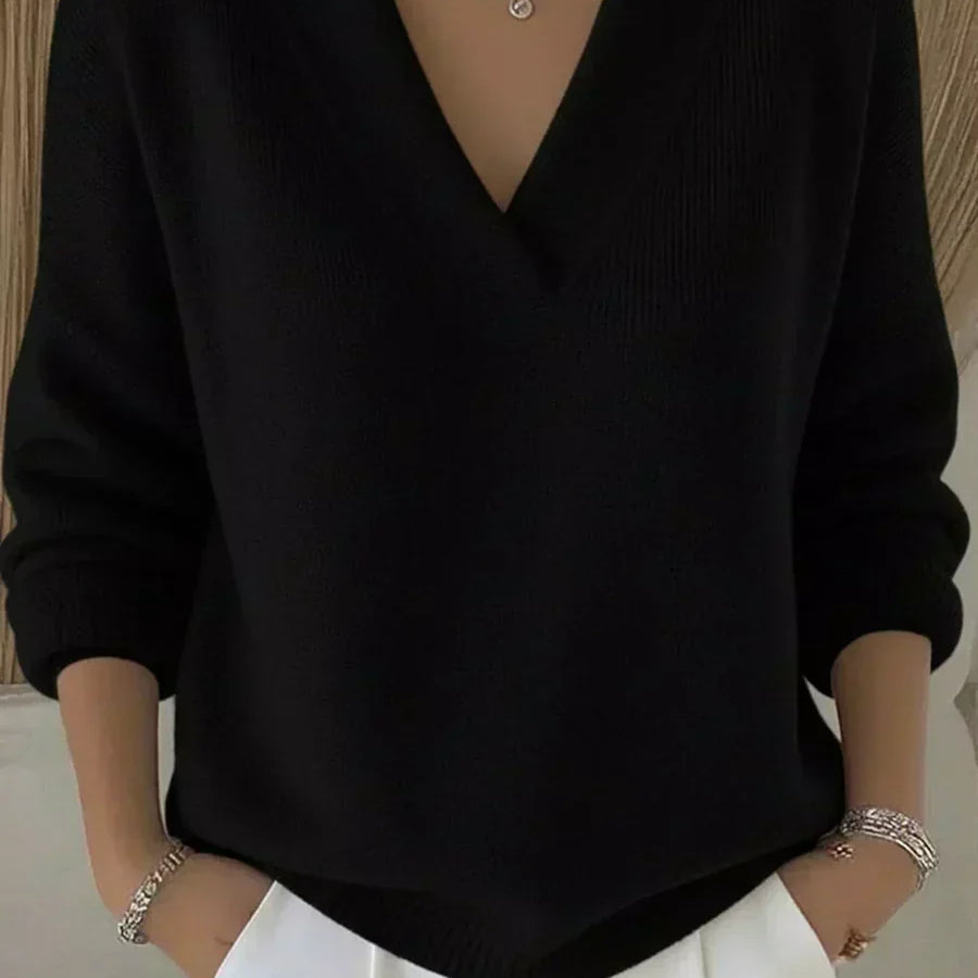 Linda - Loose V-Neck Sweater — view 4