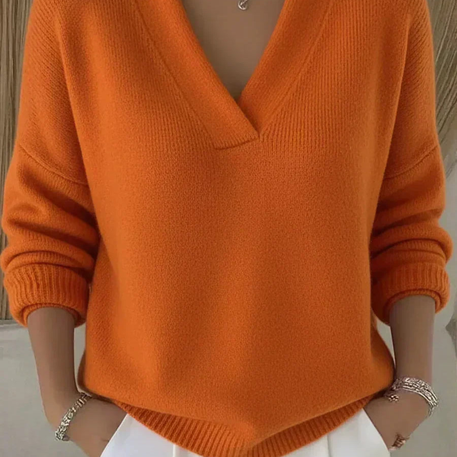 Linda - Loose V-Neck Sweater — view 5