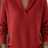 Louise - V-neck sweater with shawl collar — view 3