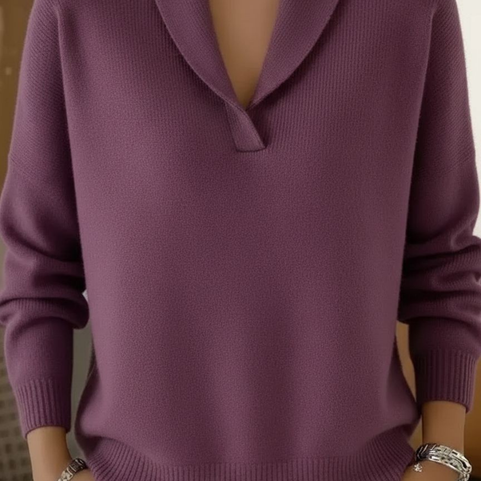 Louise - V-neck sweater with shawl collar — view 5