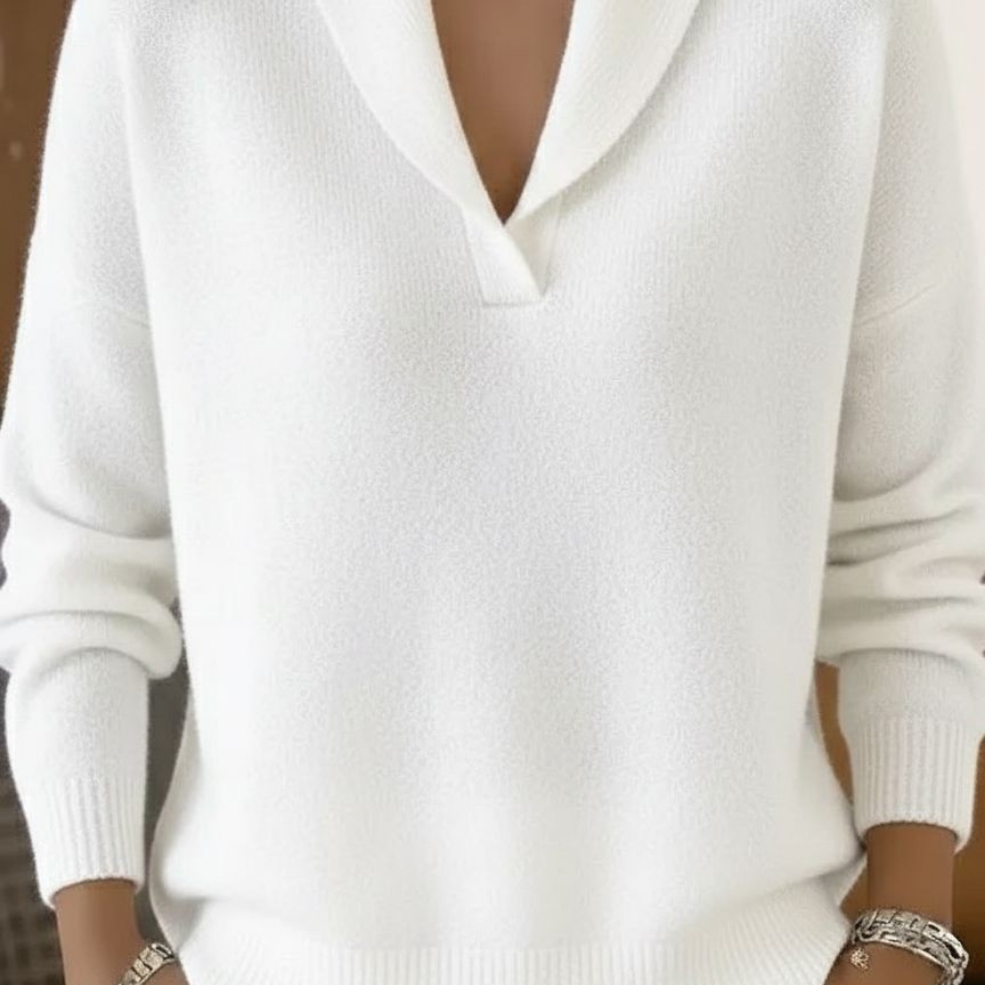 Louise - V-neck sweater with shawl collar — view 6
