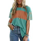 Luna - striped round neck top — view 1