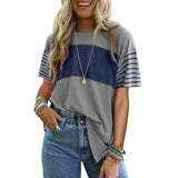 Luna - striped round neck top — view 2