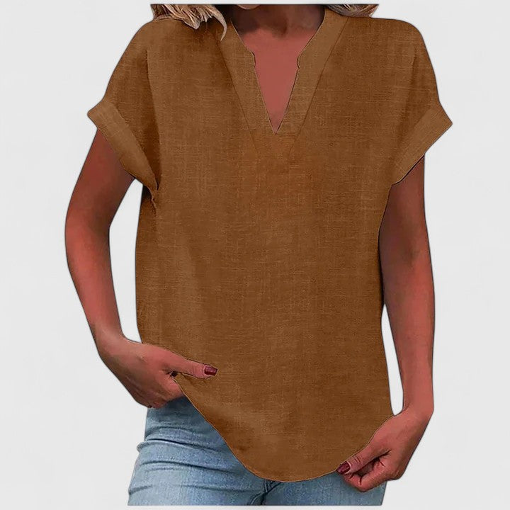 Luna - comfortable v-neck blouse — view 1
