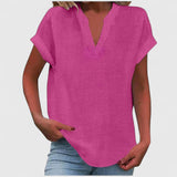 Luna - comfortable v-neck blouse — view 4