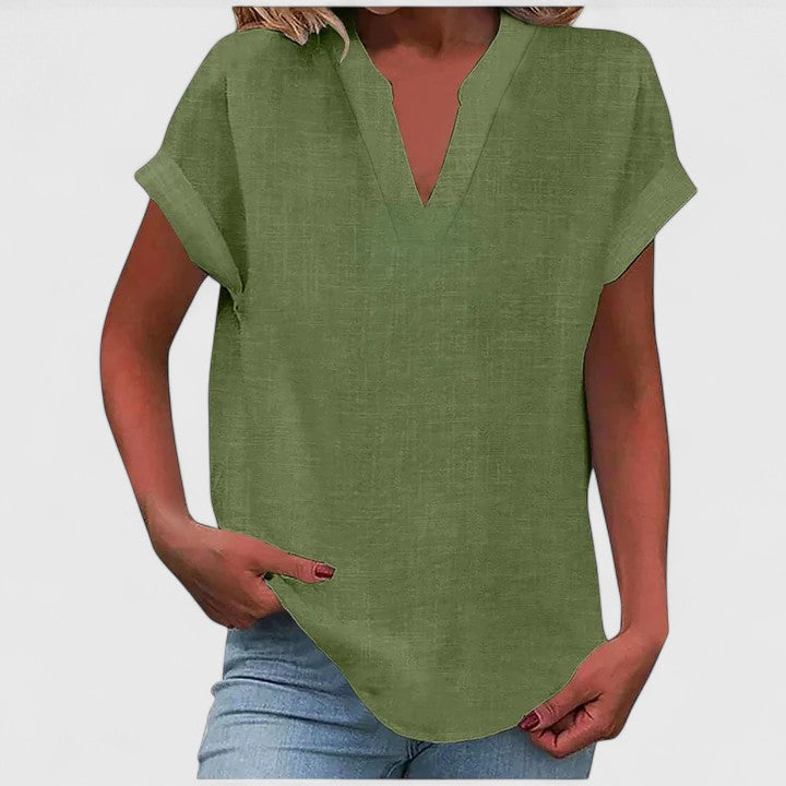 Luna - comfortable v-neck blouse — view 5