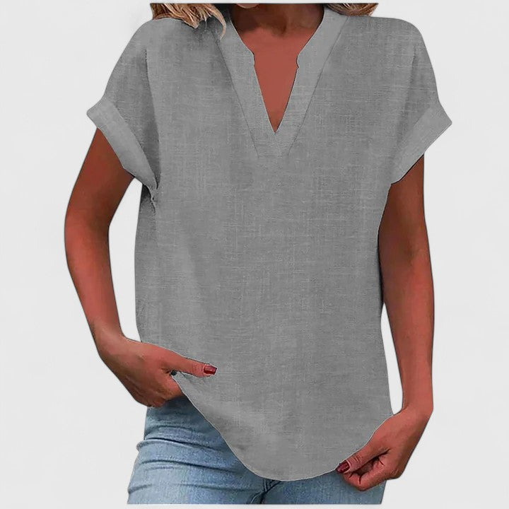 Luna - comfortable v-neck blouse — view 6