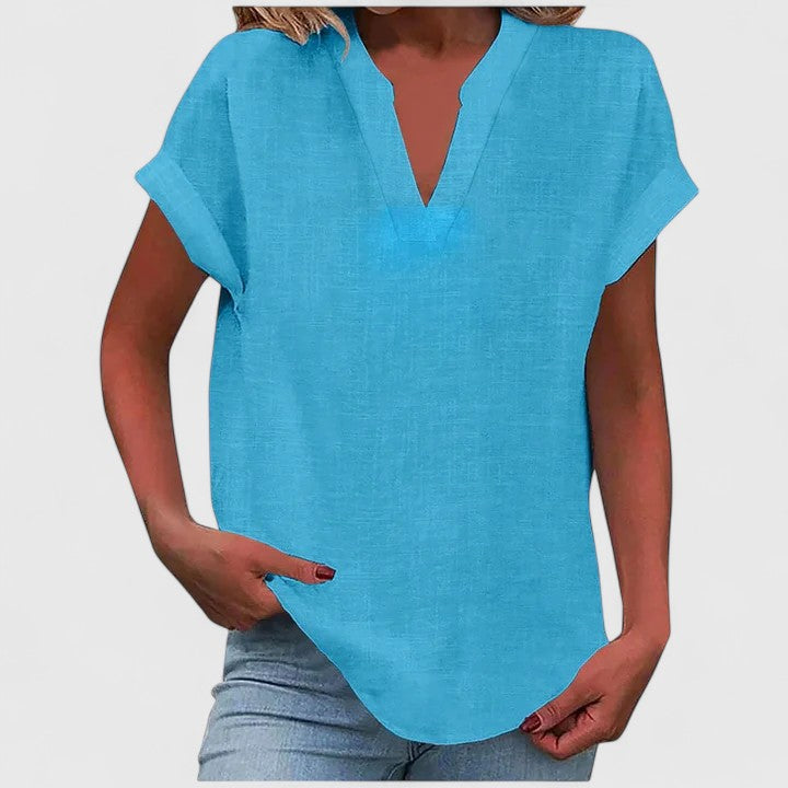 Luna - comfortable v-neck blouse — view 7