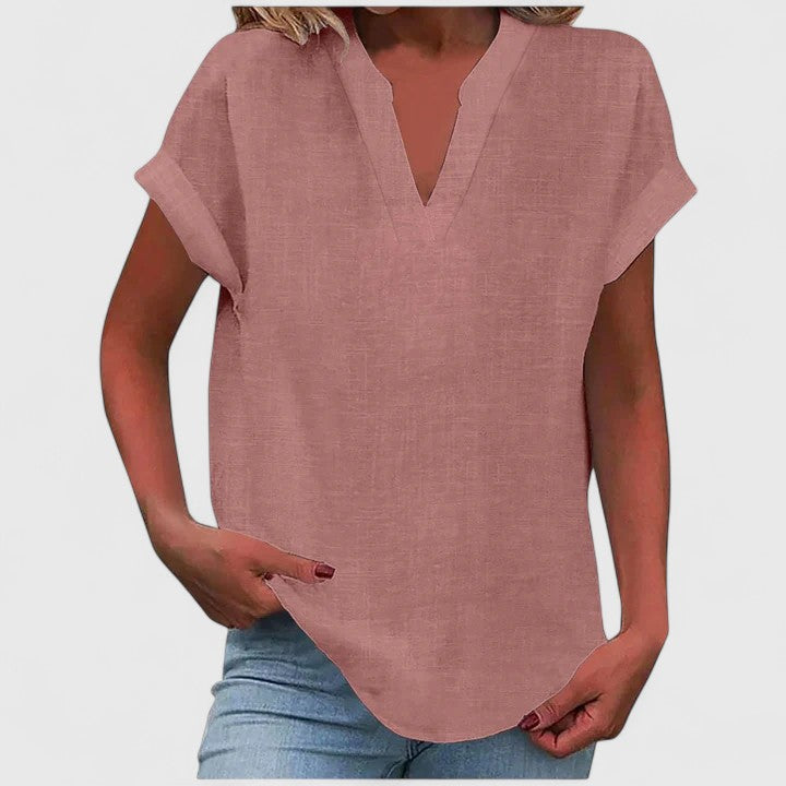 Luna - comfortable v-neck blouse — view 9