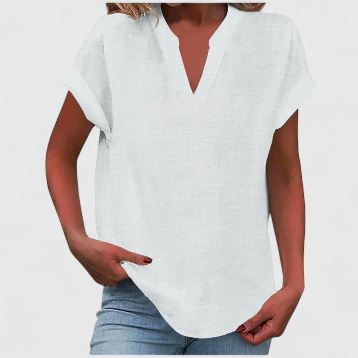 Luna - comfortable v-neck blouse — view 10