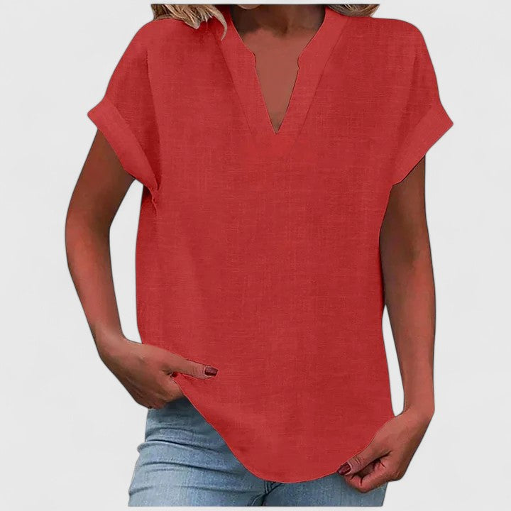 Luna - comfortable v-neck blouse — view 11