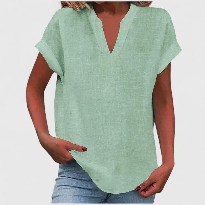 Luna - comfortable v-neck blouse — view 12