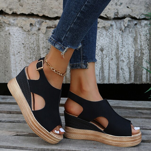 Luna - loose wedge sandals — view 9