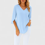 Lydia - sophisticated V-neck blouse — view 1