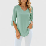 Lydia - sophisticated V-neck blouse — view 3