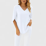 Lydia - sophisticated V-neck blouse — view 5