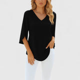 Lydia - sophisticated V-neck blouse — view 6