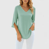 Lydia - sophisticated V-neck blouse — view 10