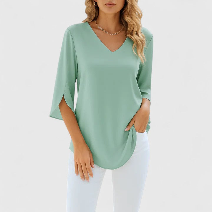 Lydia - sophisticated V-neck blouse — view 10