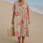 Lydia - floral dress with leaves and mandala — view 1
