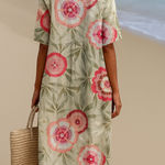 Lydia - floral dress with leaves and mandala — view 2