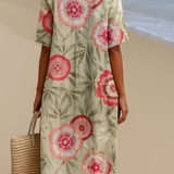 Lydia - floral dress with leaves and mandala — view 2