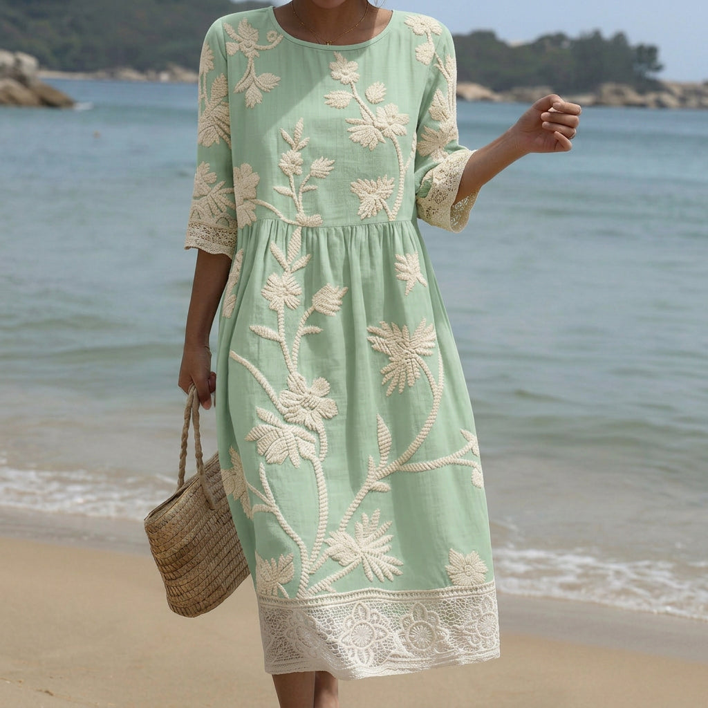 Lyla - midi dress with plant and flower print — view 1