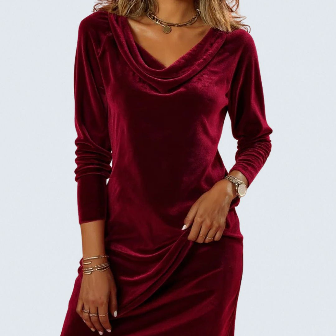 Mackenzie - loose fit velvet dress — view 2